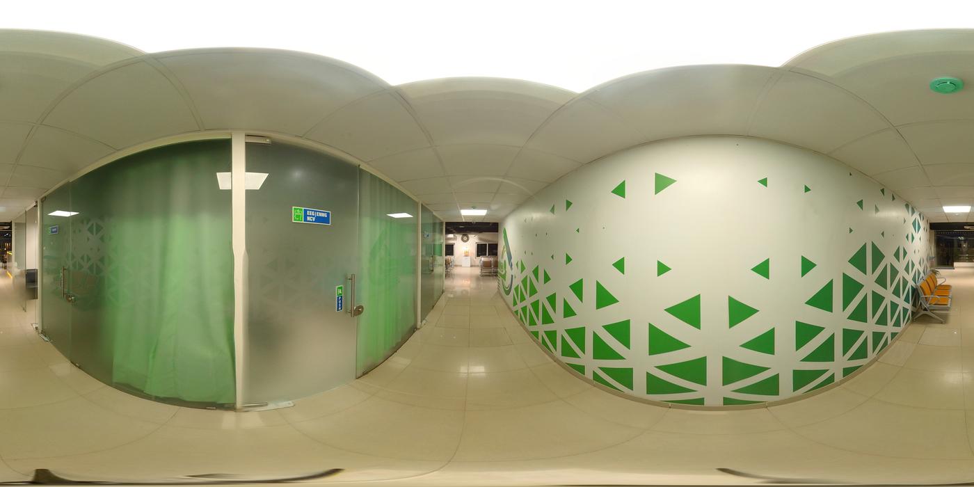 Corridor leading to diagnostic rooms at TIDE Diagnostics