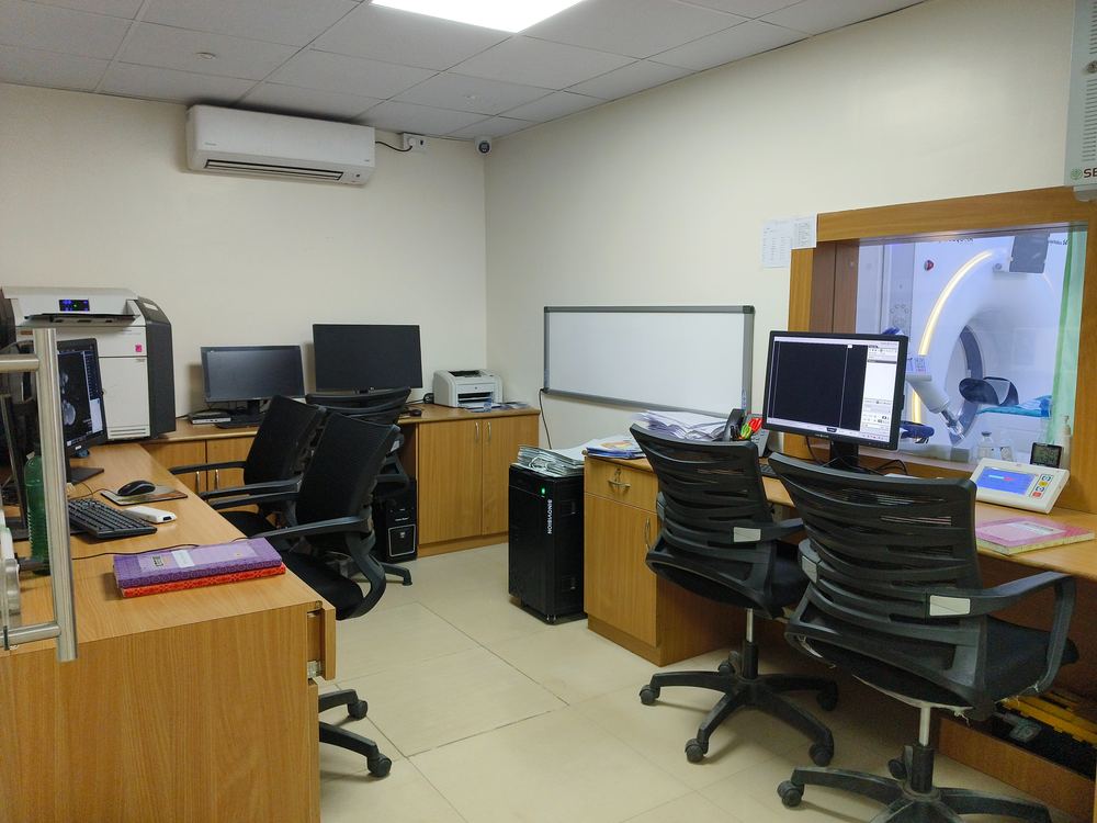 CT scan control room at TIDE Diagnostics, Whitefield Bengaluru